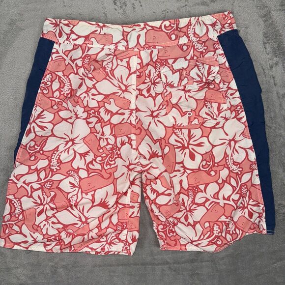 Vineyard Vines Board Shorts Trunks Mens Size 34 Floral Whale Print Hawaiian - Picture 6 of 8